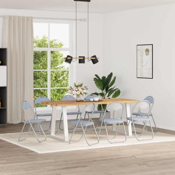 vidaXL Inklapbare stoel 8 st Kunstleer Grijs 48 x 43,5 x 81, Verzenden, Nieuw