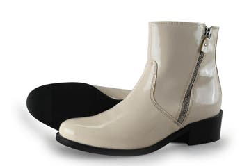19v69 Italia Enkellaarzen in maat 37 Wit, Kleding | Dames, Verzenden, Wit, Lage of Enkellaarzen, Zo goed als nieuw