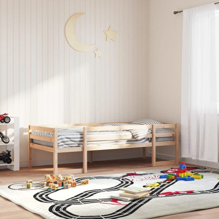 vidaXL Kinderbedframe massief grenenhout 75x190 cm, Huis en Inrichting, Slaapkamer | Bedden, Nieuw, Verzenden