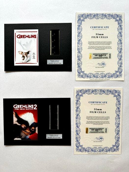 Gremlins – Rare Set of 2 Mounted 35mm Film Cells –, Verzamelen, Film en Tv