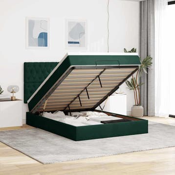 vidaXL Ottoman bed met matrassen 140x190cm fluweel, Verzenden, Nieuw