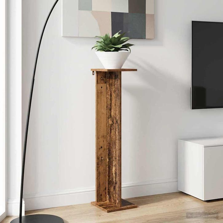vidaXL Plantenstand Oudhout 25 x 25,5 x 100,5 cm, Jardin & Terrasse, Bacs à fleurs & Jardinières, Envoi