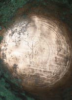 Sasanian Brons Kom met gegraveerde versiering