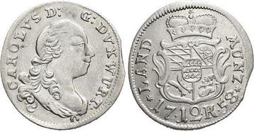 12 Kreuzer 1758 Wuerttemberg Karl Eugen 1744-1793, Verzenden, België