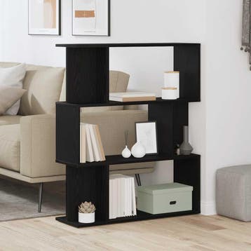 vidaXL Boekenkast Zwart Eiken 80x24x96 cm Engineered Wood, Maison & Meubles, Verzenden