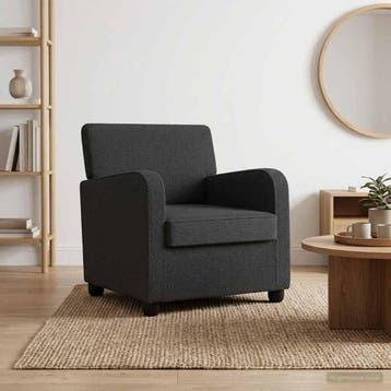 vidaXL Fauteuil Donkergrijs Imitatie lamswol, Verzenden, Nieuw