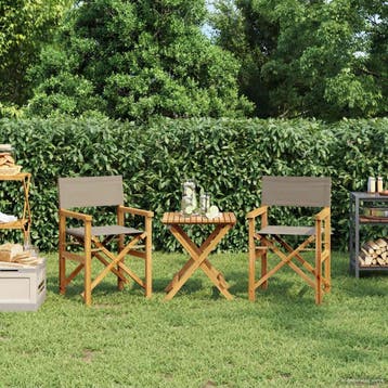 vidaXL Regisseursstoel 100% Polyester Solid-Teak, Jardin & Terrasse, Chaises de jardin, Verzenden