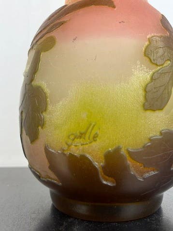 Emile Gallé - Vaas - Glas, Antiquités & Art