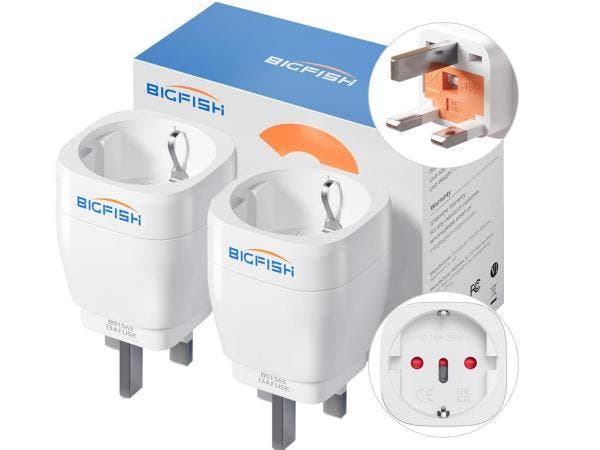 Veiling - 5X Bigfish UK Adapter Engeland Duitsland Doos 2 ST, Bricolage & Construction, Électricité & Câbles