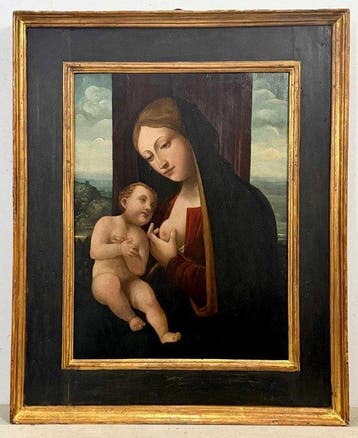 Bernardino De Conti (1450-1525), Kring van - Madonna del, Antiek en Kunst