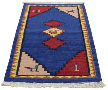 Kelim - Tapis - 160 cm - 90 cm - Couleurs naturelles