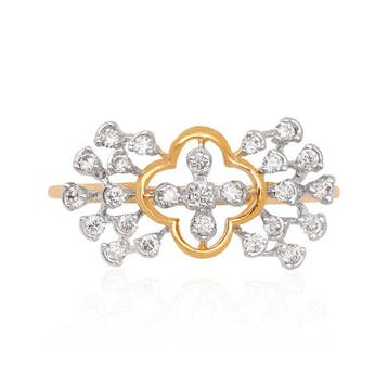 Ring - 14 karaat Geel goud - 0.30ct. tw. Diamant, Nieuw