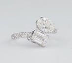 Bague tendance - 14 carats Or blanc - 2.31ct. tw. Diamant