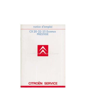 1985 CITROEN CX PRESTIGE INSTRUCTIEBOEKJE FRANS, Ophalen of Verzenden