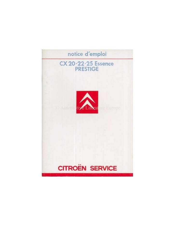 1985 CITROEN CX PRESTIGE INSTRUCTIEBOEKJE FRANS, Auto diversen, Handleidingen en Instructieboekjes, Ophalen of Verzenden