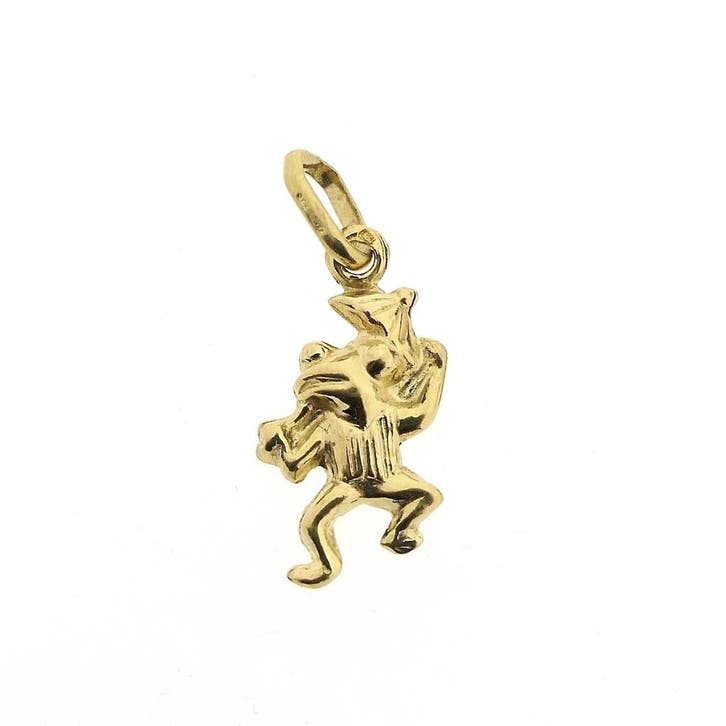 Gouden hanger van een kikker met paraplu (Hanger of bedel), Bijoux, Sacs & Beauté, Bracelets à breloques, Enlèvement ou Envoi
