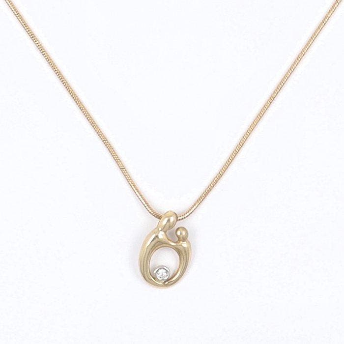 Collier avec pendentif - 14 carats Or jaune, Friederich, Handtassen en Accessoires, Antieke sieraden