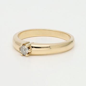 Bague - 14 carats Or jaune Diamant (Naturelle), Nieuw