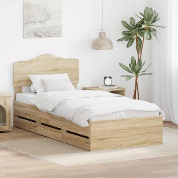 vidaXL Bedframe met lade Sonoma Eik 100 x 200 cm, Verzenden