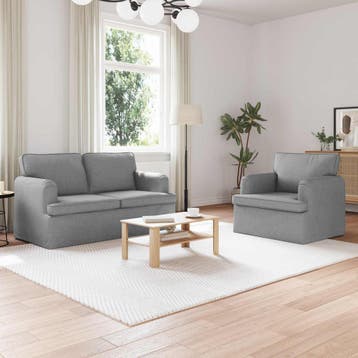 vidaXL bank / zetelstel 2 st Lichtgrijs Stof, Verzenden, Nieuw