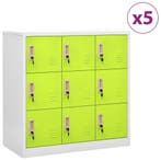 vidaXL Lockerkasten 5 st 90x45x92,5 cm staal lichtgrijs en, Verzenden, Nieuw