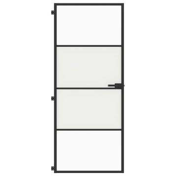 vidaXL Binnendeur smal 83x201,5 cm gehard glas en aluminium, Verzenden