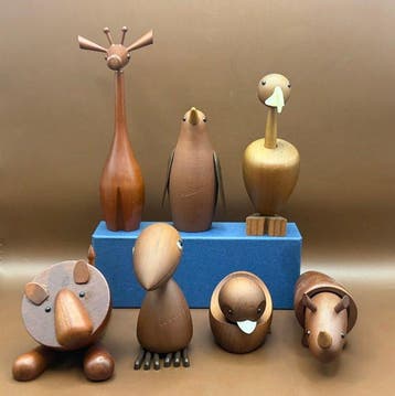 Senshukai  - Figuur - Zeven houten dieren Royal Pet,, Antiek en Kunst