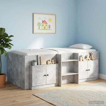 vidaXL Bedkast 2 pcs Betongrijs 66 x 35 x 48 cm Bewerkt hout, Verzenden, Nieuw