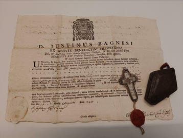 Antiek Reliekhouder - Bergkristal, Was, Papier - 1700-1750 -