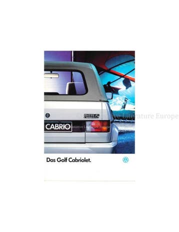 1989 VOLKSWAGEN GOLF CABRIOLET BROCHURE DUITS