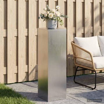 vidaXL Plantenstand zilver 30 x 30 x 100 cm Staal, Jardin & Terrasse, Verzenden