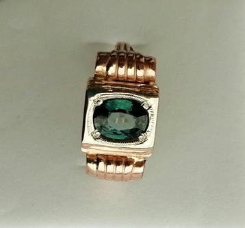 Ring - 19.2 kt. Geel goud - 1.12ct. tw. Saffier - Saffier, Nieuw