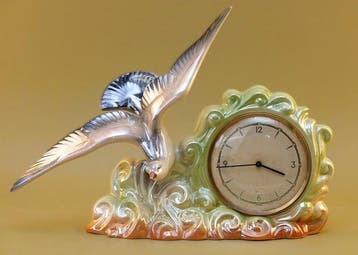Horloge et parure de cheminée (3) - Faïencerie Artistique de, Antiquités & Art