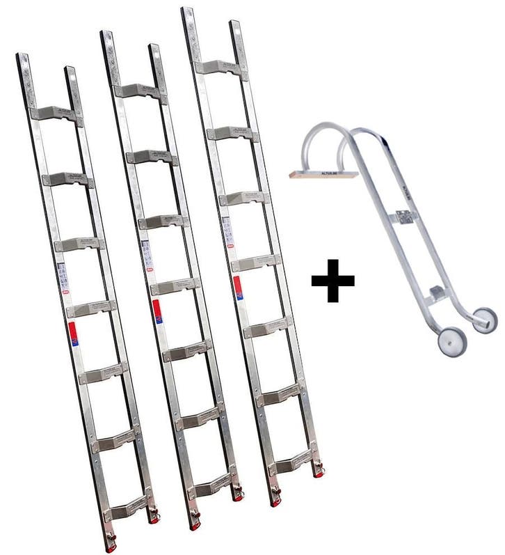 Altrex dakladderset met nokhaak 6m, Bricolage & Construction, Échelles & Escaliers, Enlèvement ou Envoi