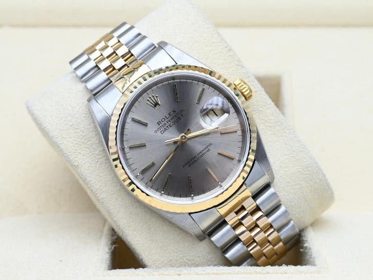 Rolex Datejust Ref. 16233 Year 1993 (Box & Papers), Handtassen en Accessoires, Horloges | Heren, Goud, Zo goed als nieuw, Goud