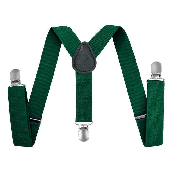 Fako Fashion - Kinder Bretels - Effen - 65cm - Donkergroen, Kinderen en Baby's, Kinderkleding | Overige, Verzenden