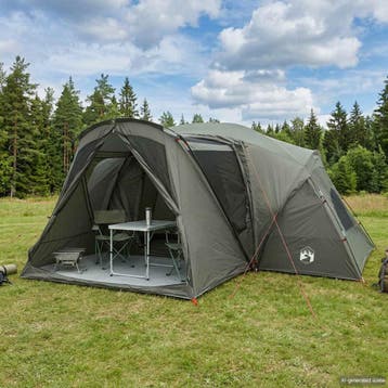 vidaXL Kamer Tent met Waterdichte Regenfly 10-persoons Leger, Verzenden
