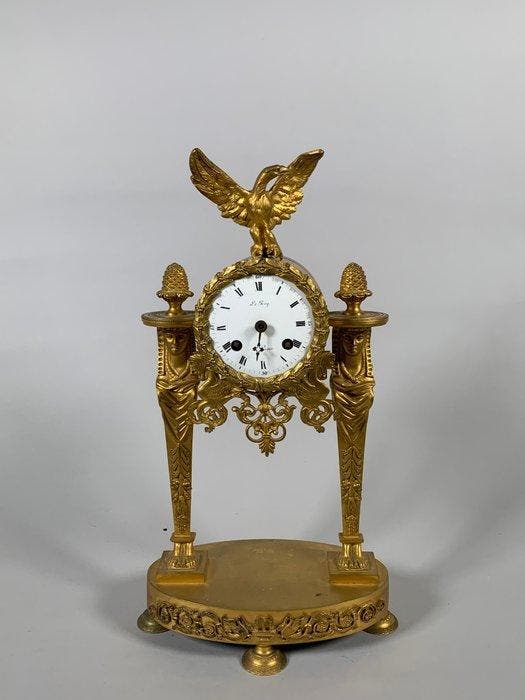 Portico klok - Marmer, Brons - 1800-1850, Antiquités & Art, Antiquités | Horloges