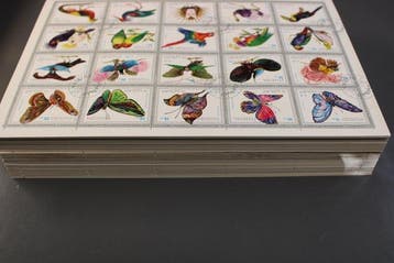 Fujeira - per 500 keer vogels en vlinders en prehistorische, Gestempeld