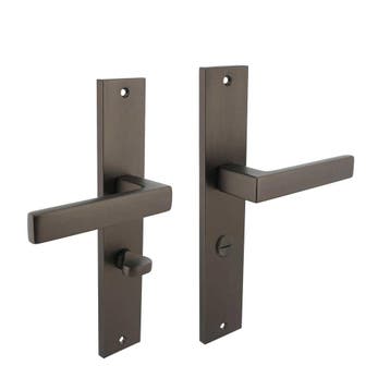Deurklink Hera op rechthoekig schild WC slot 63/8mm antra..., Ophalen of Verzenden, Klink of Kruk