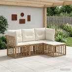 vidaXL Buiten bank set Naturel Polyester, Verzenden, Nieuw