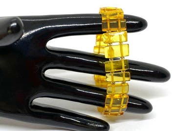 Gele Baltische Barnsteenarmband - Transparant Geometrisch, Antiek en Kunst, Curiosa en Brocante