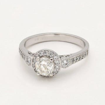 Ring - 14 karaat Witgoud Diamant (Natuurlijk)
