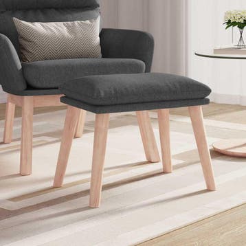 vidaXL Voetenbank 45x29,5x35 cm stof donkergrijs, Verzenden, Nieuw