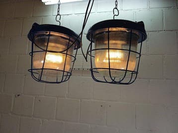 Plafondlamp - Vintage industriële bunkerlamp hanglamp -