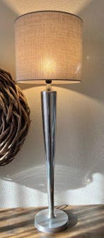 Tafellamp - XXL Design tafel/vloerlamp zilverkleurig -