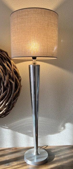 Tafellamp - XXL Design tafel/vloerlamp zilverkleurig -, Antiek en Kunst, Antiek | Verlichting
