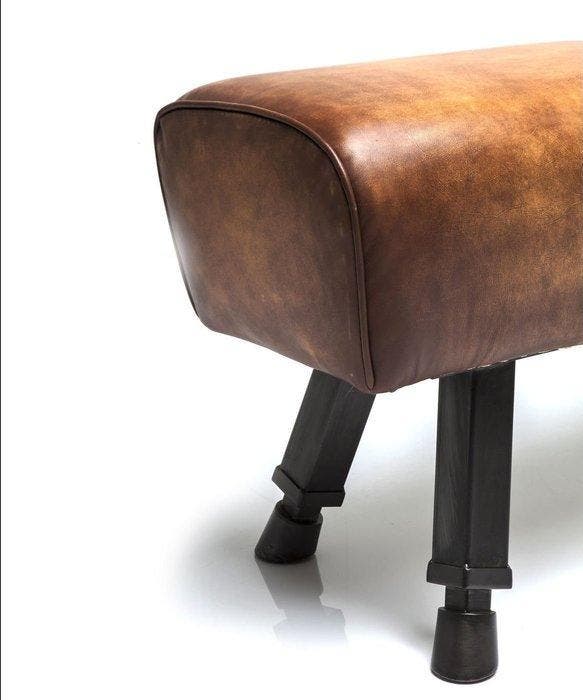 Handcrafted Gym Pommel Horse bench - Chestnut Brown - 153, Antiquités & Art, Curiosités & Brocante
