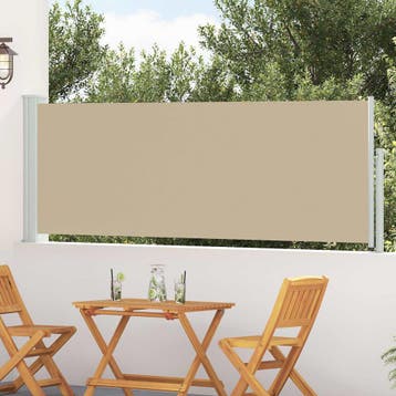vidaXL Uittrekbaar Zijscherm Beige 500 x 100 cm Polyester, Verzenden