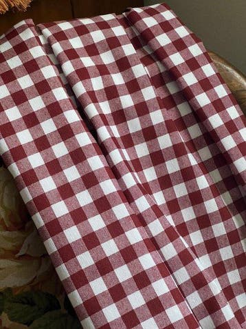 Double largeur. Tissu rustique à carreaux vichy de couleur